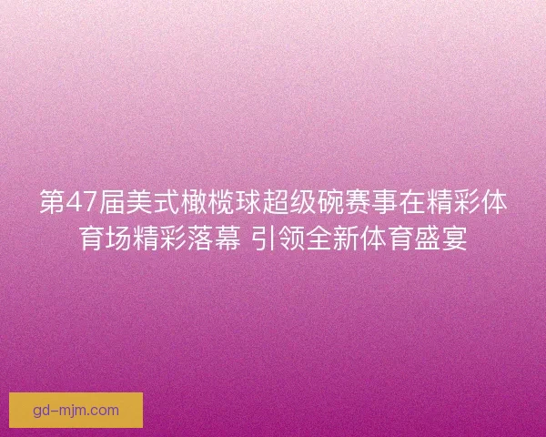 第47届美式橄榄球超级碗赛事在精彩体育场精彩落幕 引领全新体育盛宴